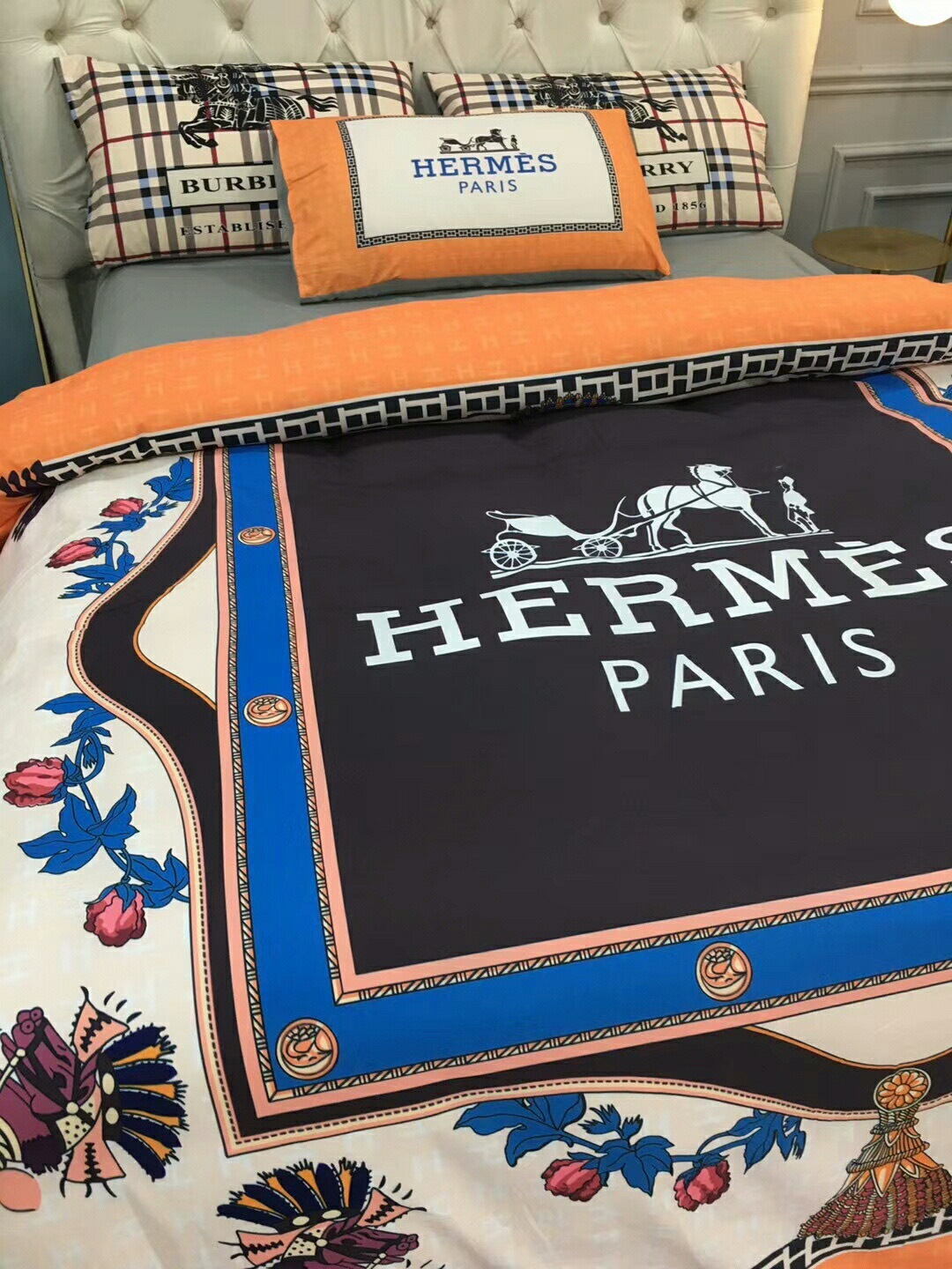 エルメス「Hermès」プレミアムコットン デジタルプリント 4点セット