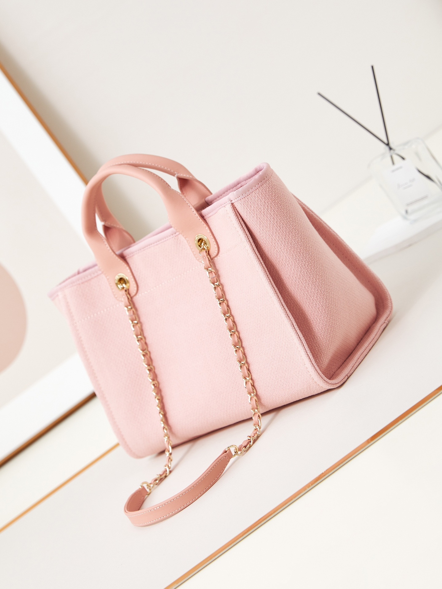 シャネル「Chanel」22SS シーズン ピンク ビーチトートバッグ