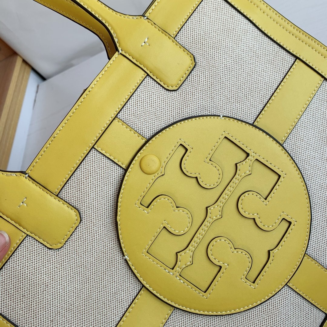 トリー バーチ「Tory Burch」ビッグロゴ カラーブロック トート/ハンドバッグ