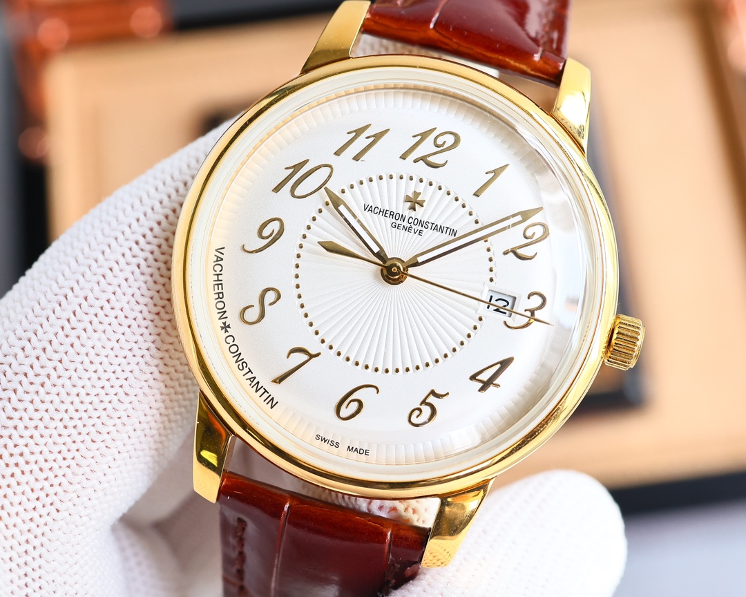 ヴァシュロン・コンスタンタン「Vacheron Constantin」アクリスタル ドーム型ガラス メンズウォッチ40MM