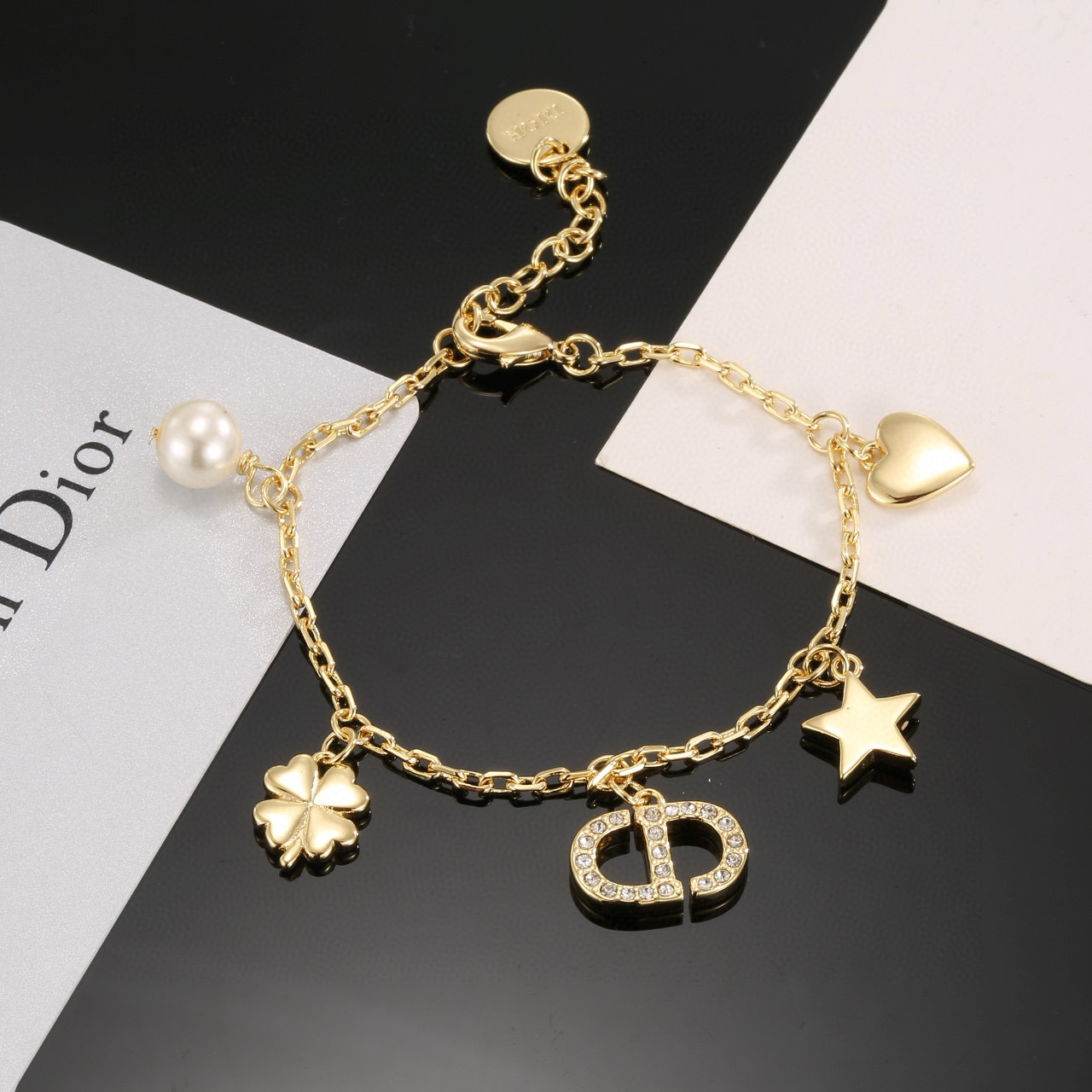 ディオール「Dior」PETIT CD パール ブレスレット18CM