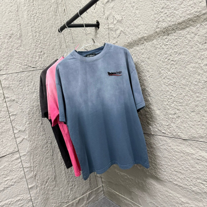 バレンシアガ「Balenciaga」2025早春新重工酸洗グラデーション旧半袖Tシャツ