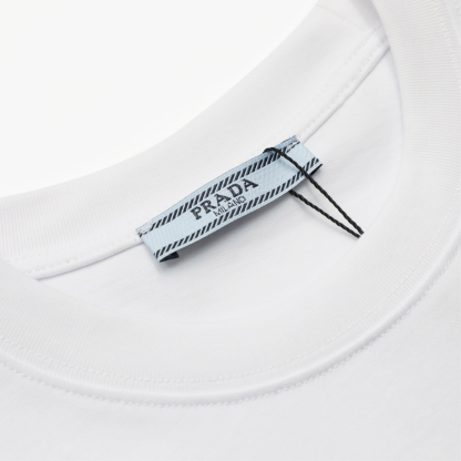 プラダ「Prada」ベーシックロゴ カジュアルクルーネックTシャツ