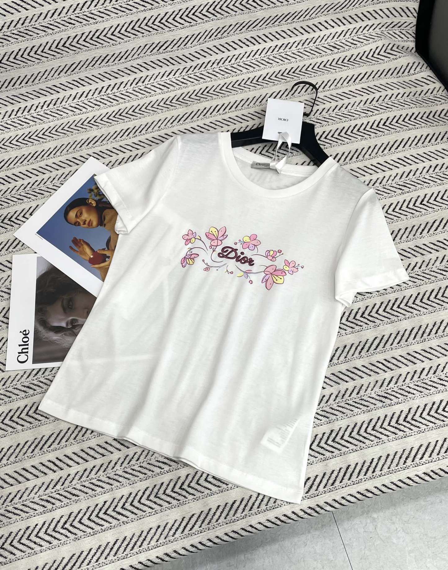ディオール「Dior」25SS ハート＆バタフライ モノグラム プリントTシャツ