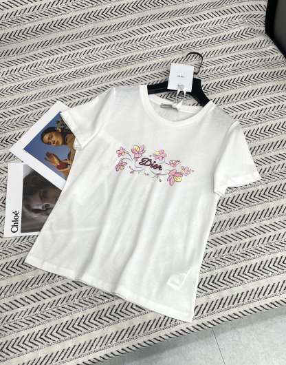 ディオール「Dior」25SS ハート＆バタフライ モノグラム プリントTシャツ