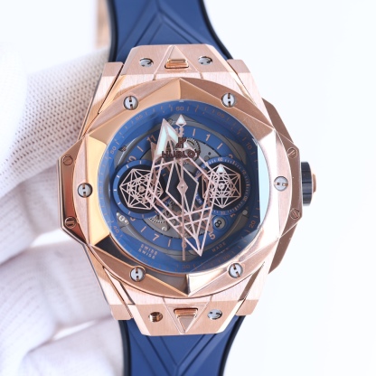 ウブロ「Hublot」ビッグバン サンブルーII タトゥー クロノグラフ ウォッチ 45mm