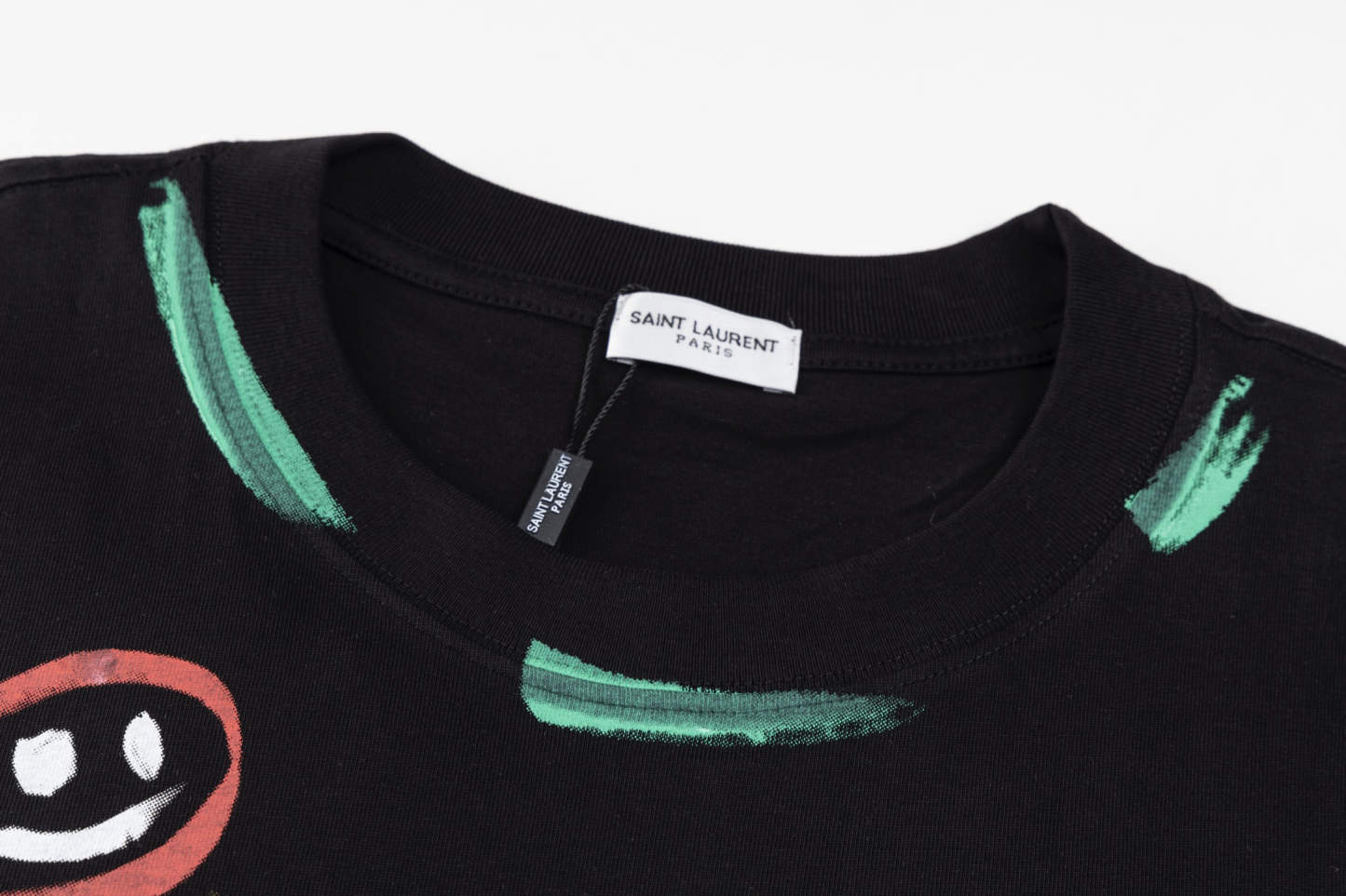 サンローラン「Saint Laurent」カラフルグラフィティロゴ ショートスリーブTシャツ