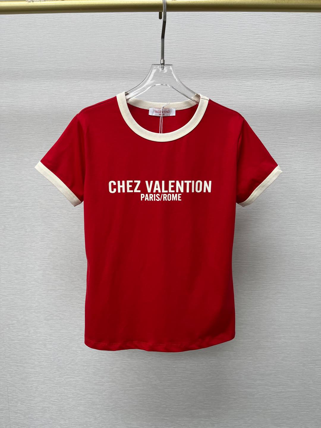 ヴァレンティノ「Valentino」2025新品トップスラウンドネックプリントアルファベットTeeカスタム半袖