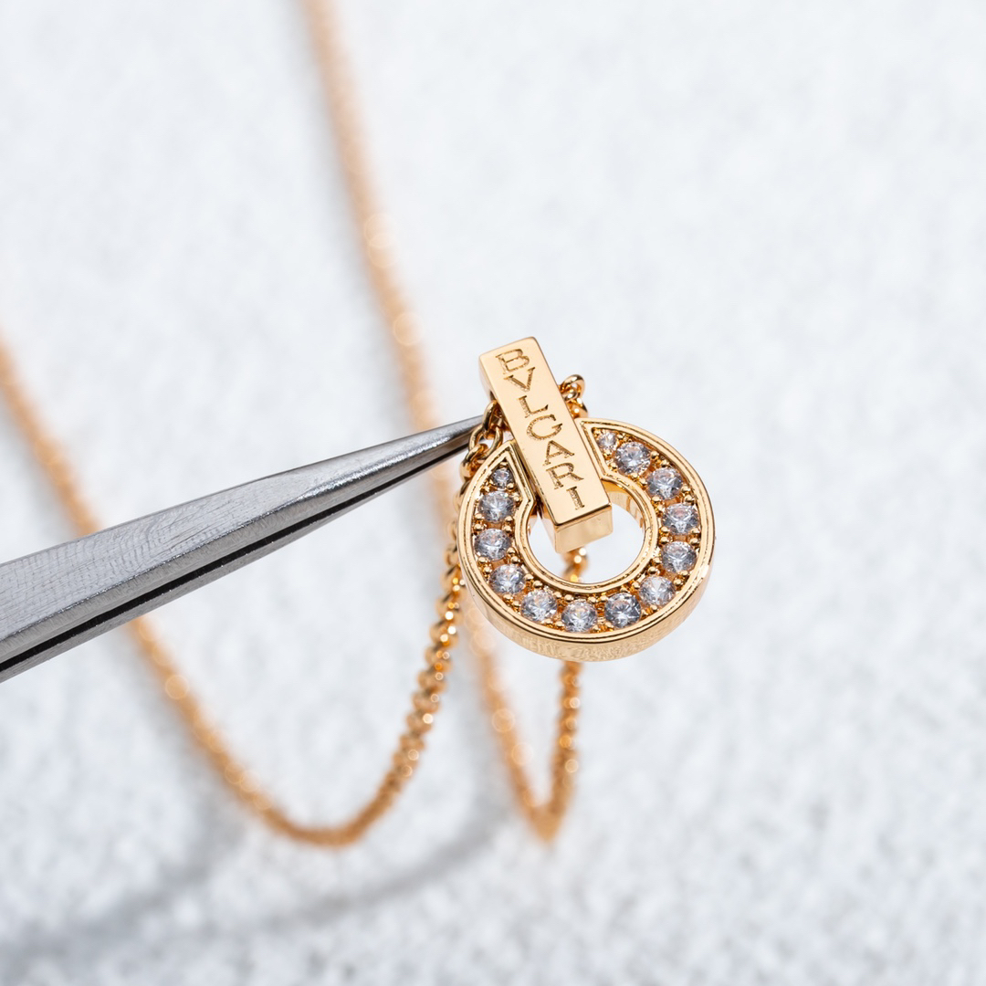 ブルガリ「Bvlgari」サークルコインネックレス38-45cm