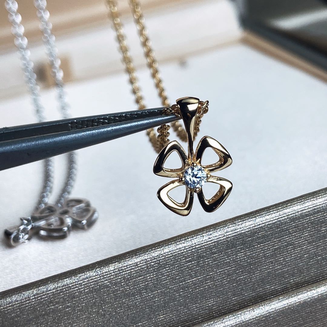 ブルガリ「Bvlgari」Fiorever 詠綻 フォーリーフクローバー ネックレス41-43cm