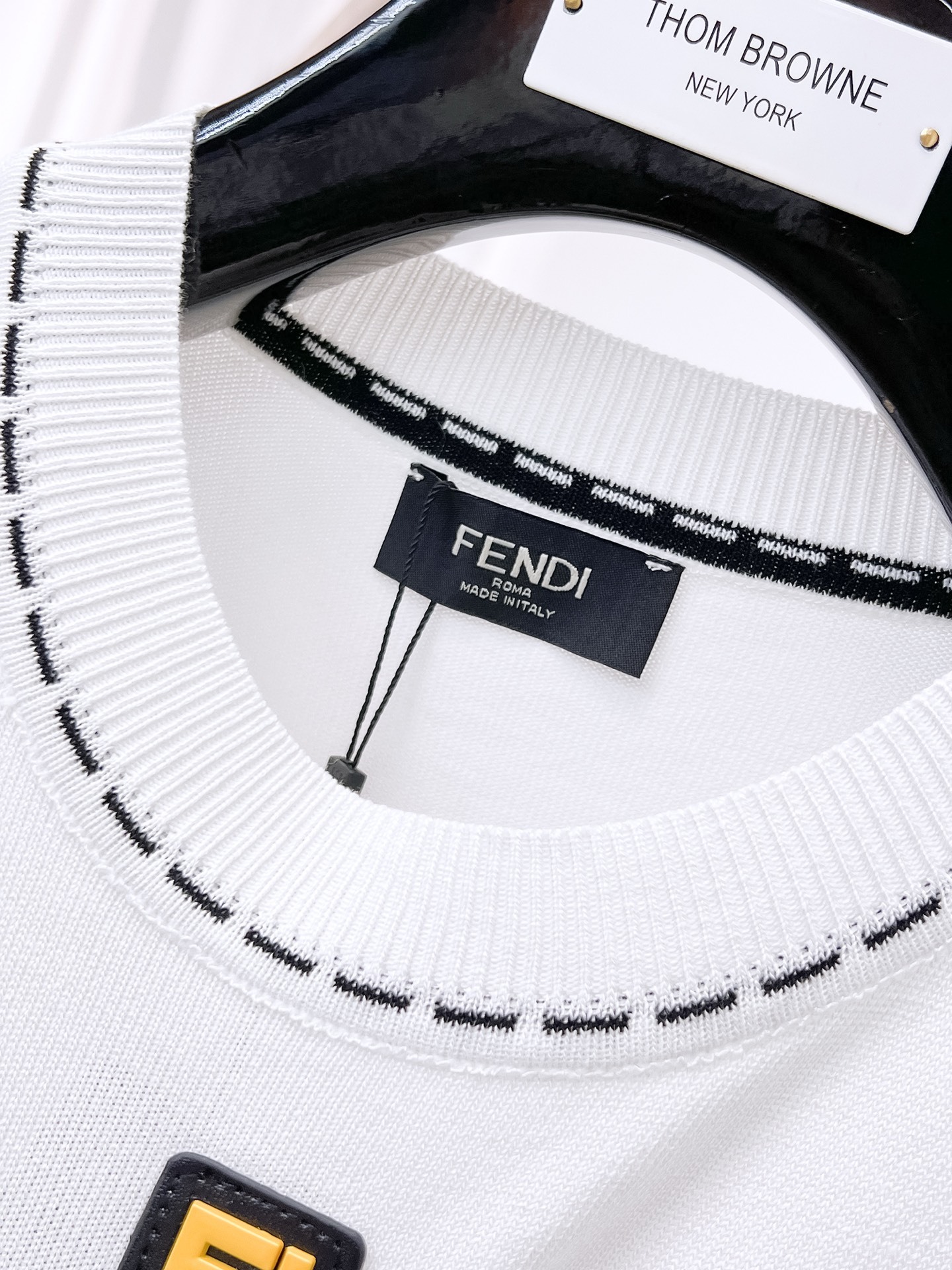 フェンディ「Fendi」2025SS メンズ プレミアムニット ショートスリーブTシャツ
