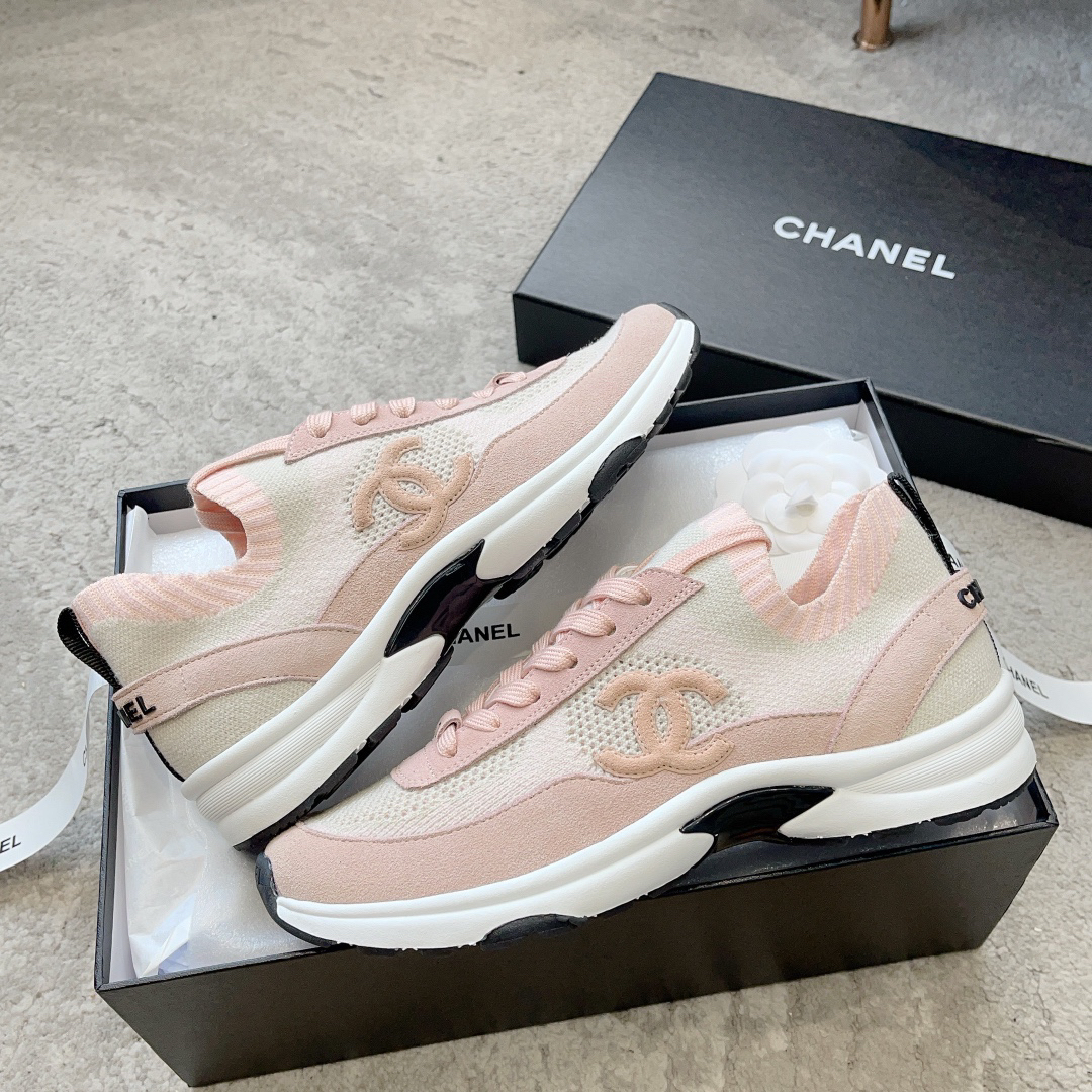 シャネル「Chanel」23B メッシュスニーカー レザートリム