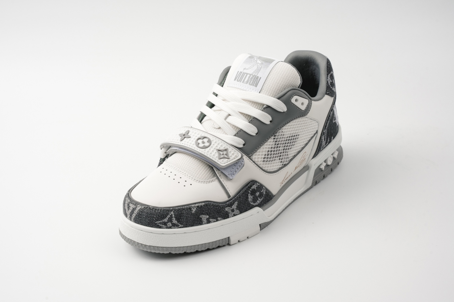 「コラボモデル」Louis Vuitton x Trainerマジックテープデビッドローカット スニーカー