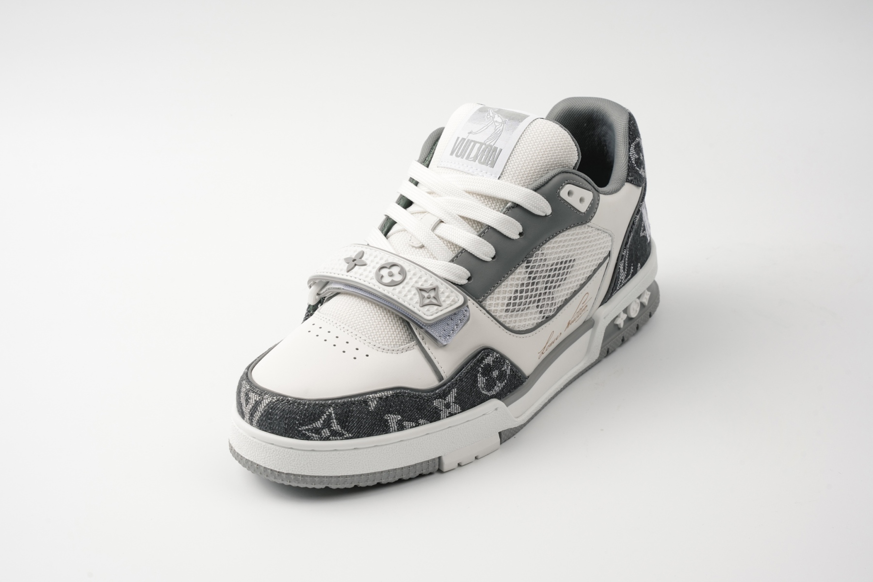 「コラボモデル」Louis Vuitton x Trainerマジックテープデビッドローカット スニーカー