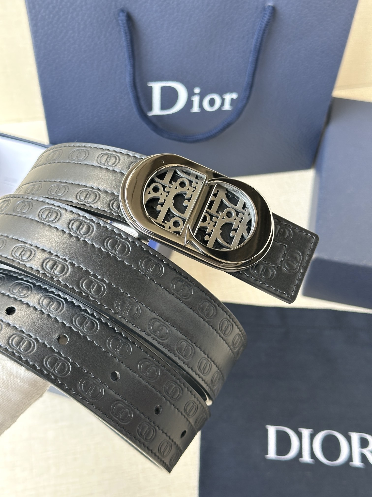 ディオール「Dior」リバーシブルベルト CDモノグラム100CM