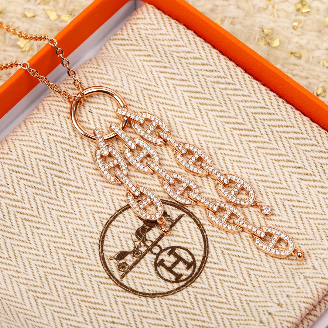エルメス「Hermès」O'Maillon フルダイヤモンド ネックレス