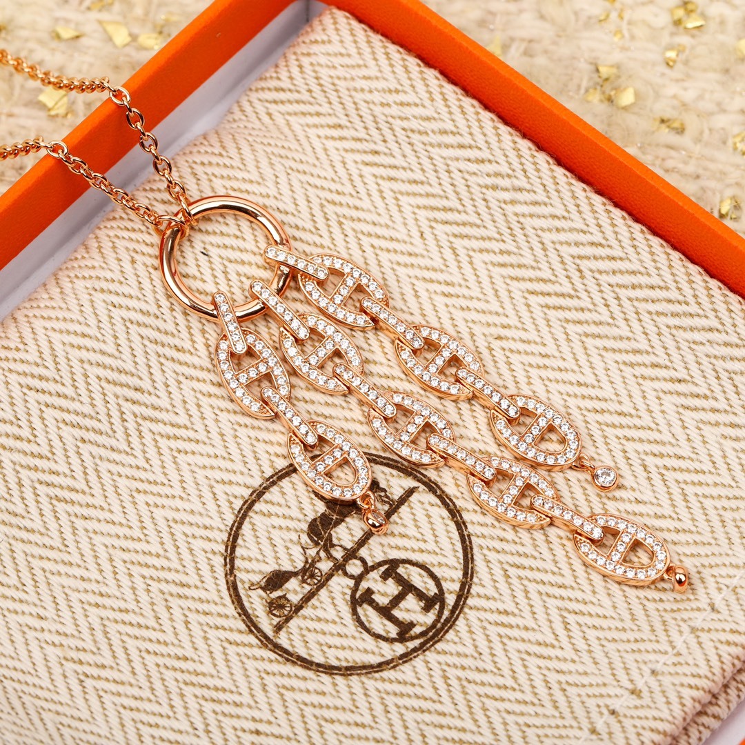 エルメス「Hermès」O'Maillon フルダイヤモンド ネックレス