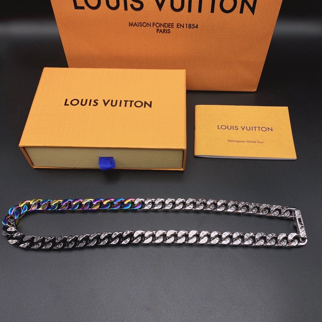 ルイ・ヴィトン「Louis Vuitton」 キューバン チェーン ネックレス