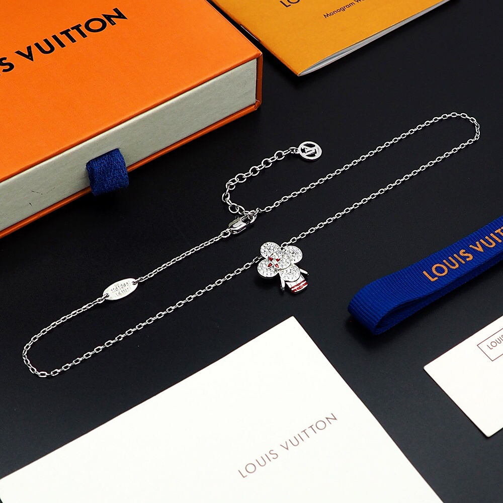 ルイ・ヴィトン「Louis Vuitton」ヴィヴィアン チャーム ジルコニア ネックレス