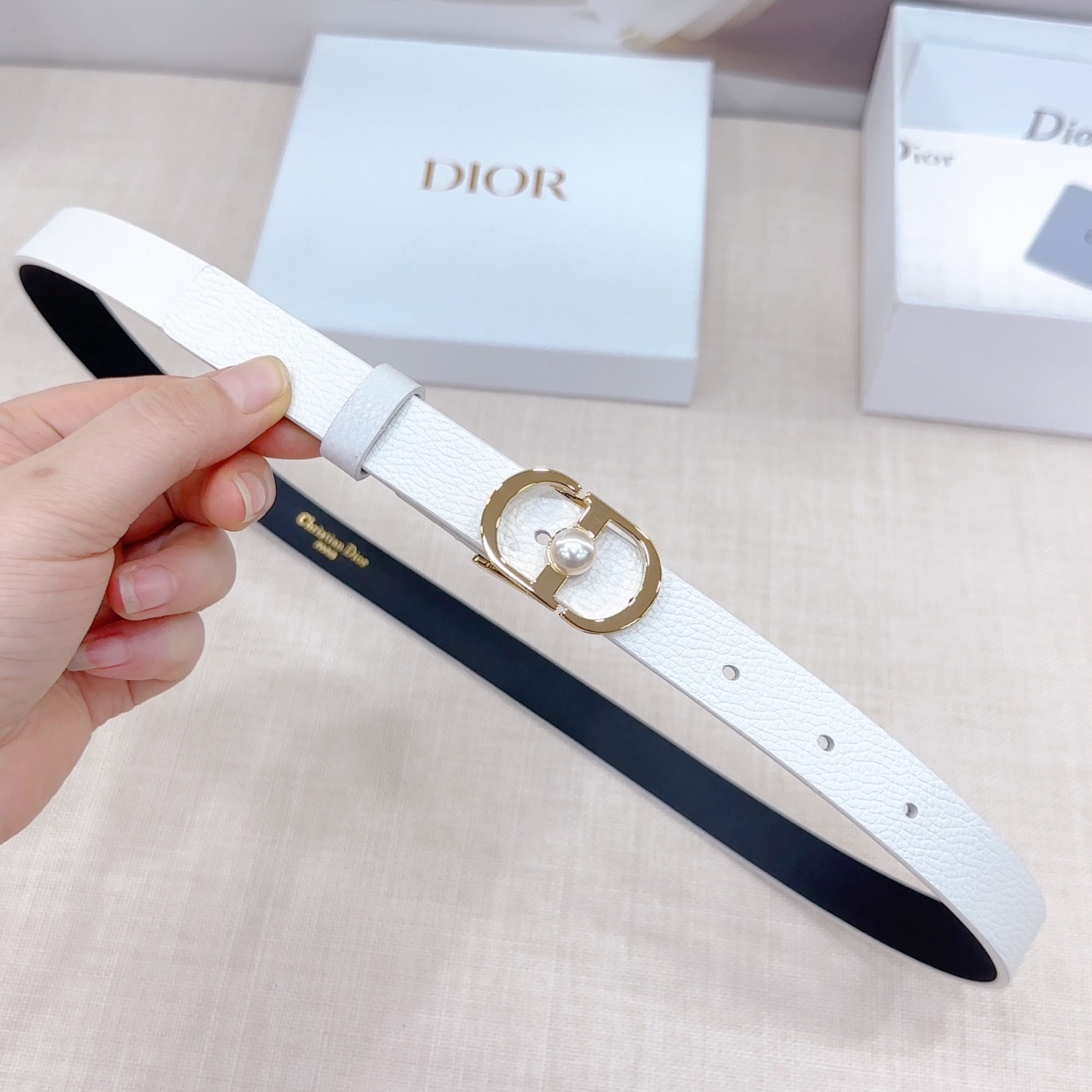 ディオール「Dior」Montaigne 2.0cm ダブルフェイスレザーベルト100CM