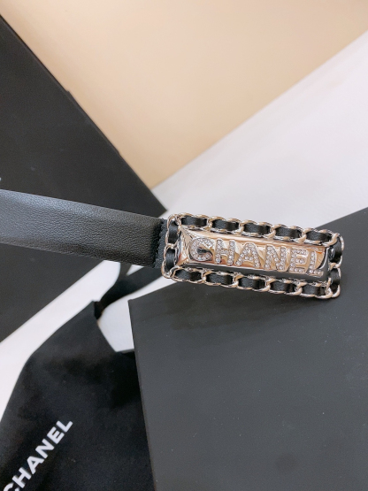 シャネル「Chanel」クラシック ダブルC レザーベルト ベルト100CM