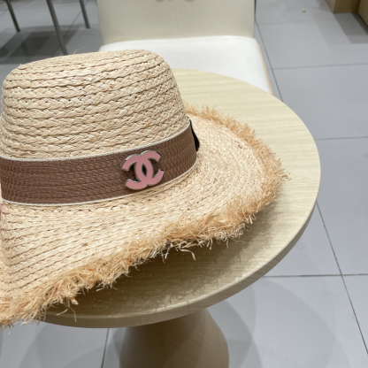 シャネル「Chanel」ラフィア ワイドブリム サンハット ハット