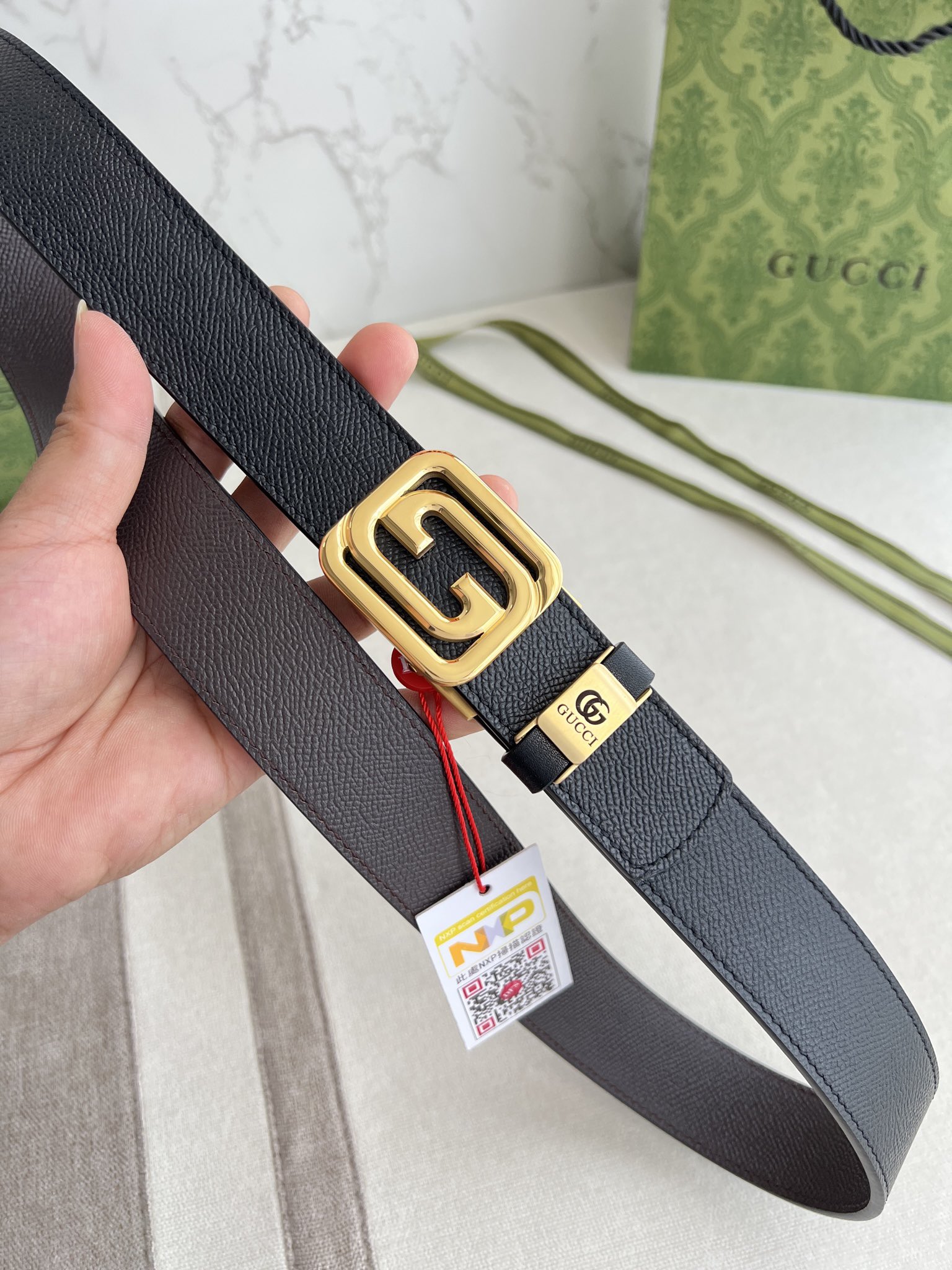 グッチ「Gucci」ダブルフェイス オートマチック ベルト100CM