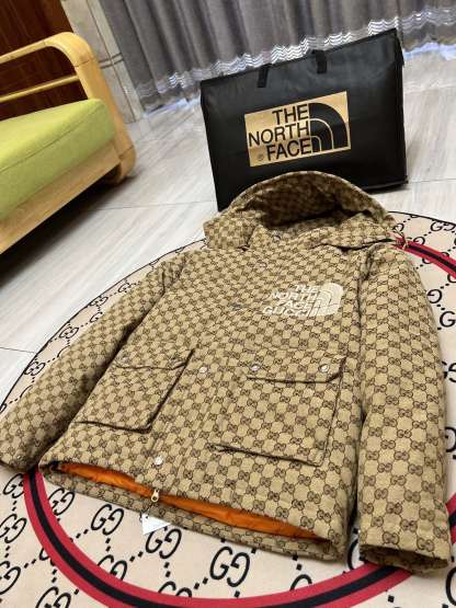 「コラボモデル」The North Face × Gucci モノグラム ダウンジャケット