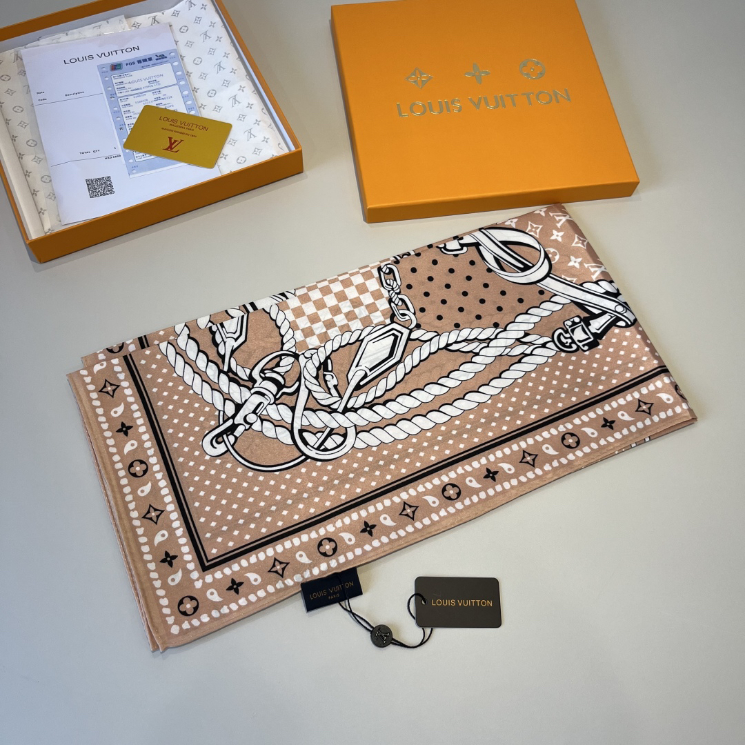 ルイ・ヴィトン「Louis Vuitton」クリエイティブ・ヴェール スカーフ90cm