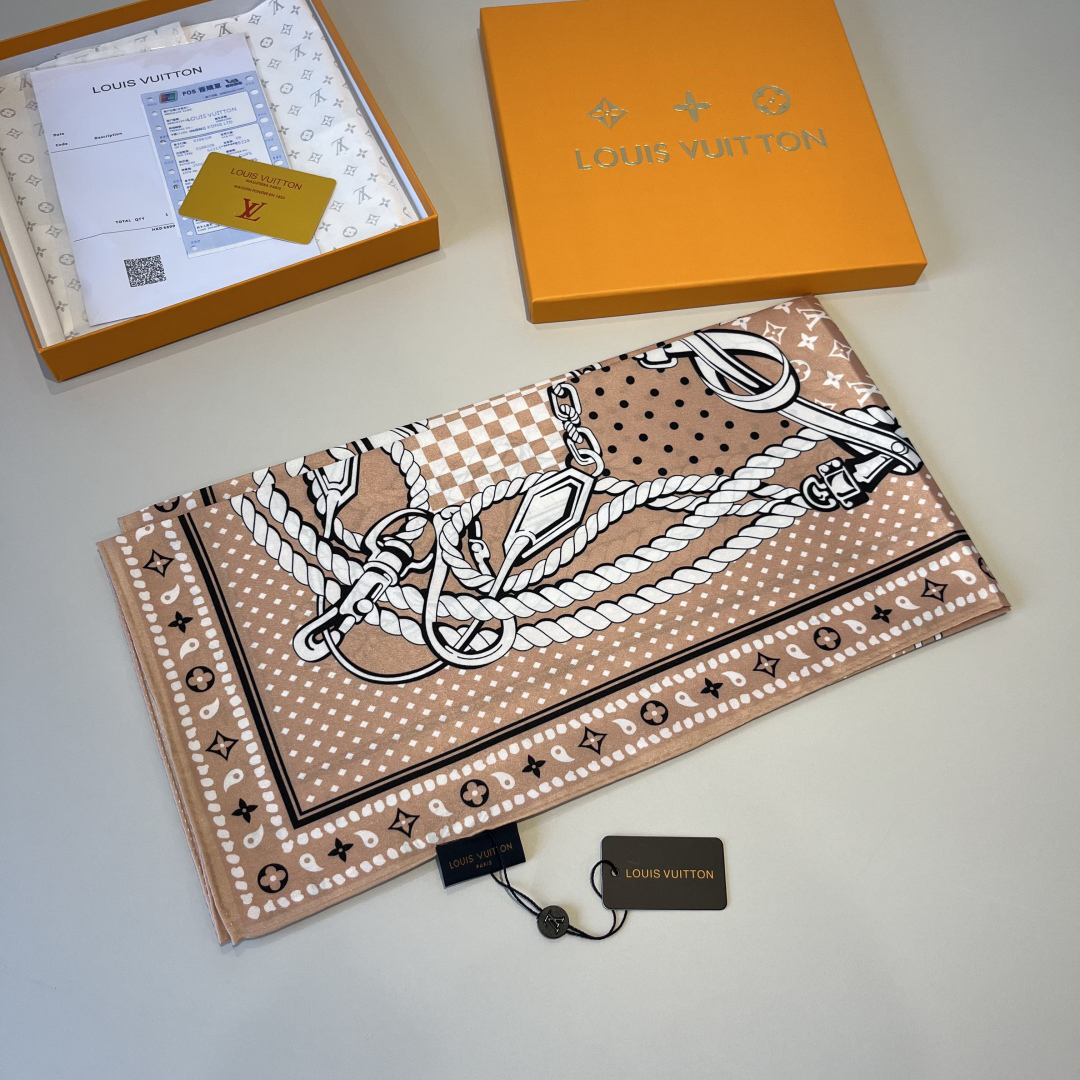 ルイ・ヴィトン「Louis Vuitton」クリエイティブ・ヴェール スカーフ90cm