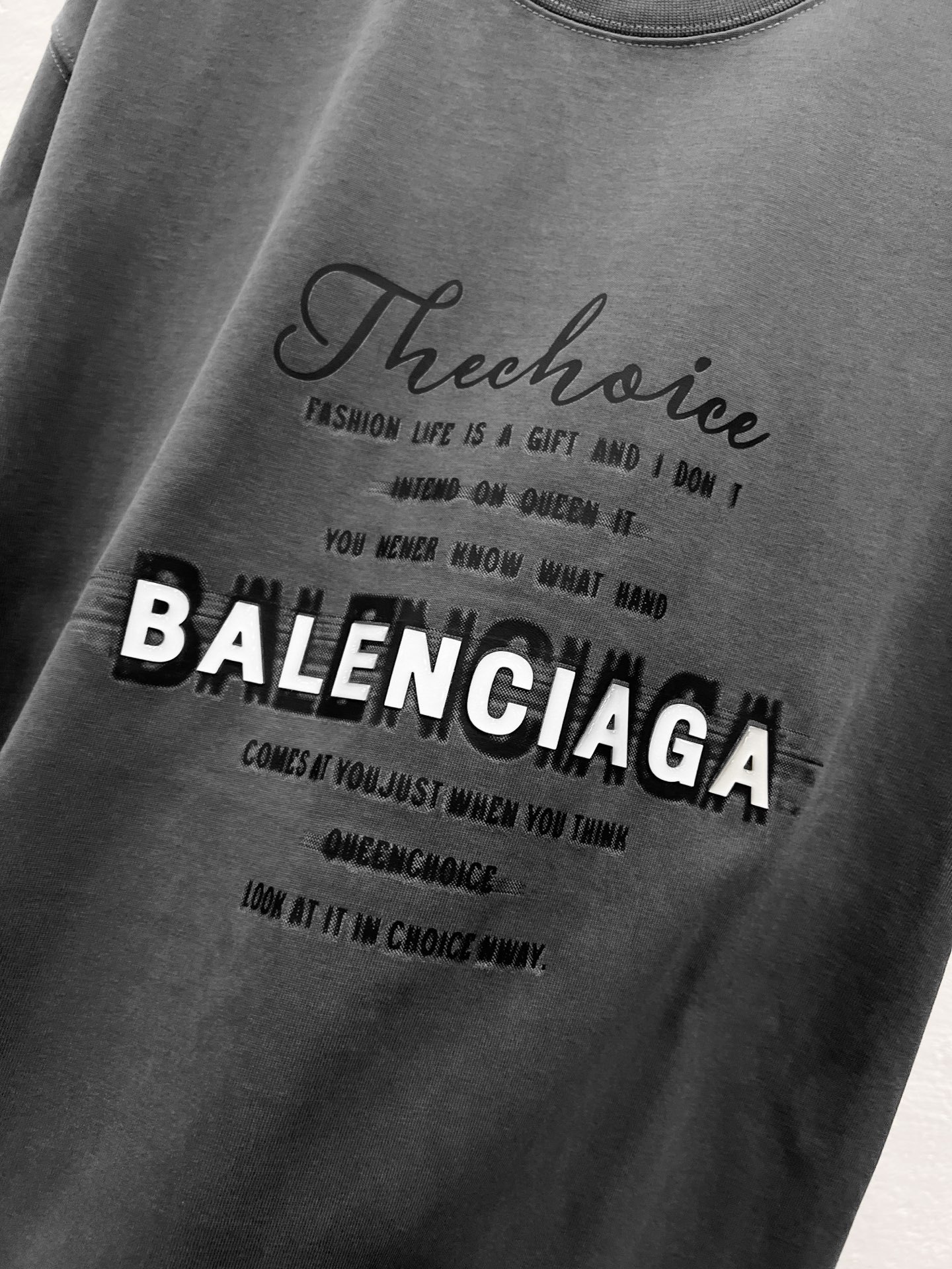 バレンシアガ「Balenciaga」ハイネックプレミアムコットン半袖Tシャツ