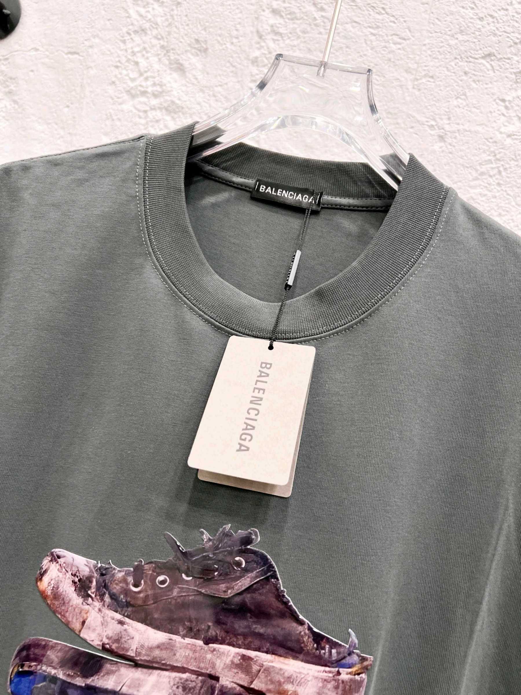 バレンシアガ「Balenciaga」ハイネックプレミアムコットン半袖Tシャツ