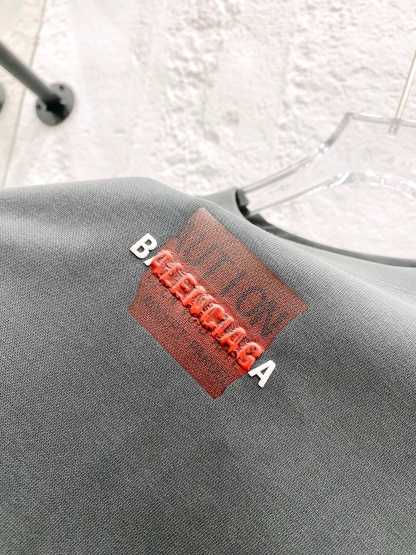 バレンシアガ「Balenciaga」ハイネックプレミアムコットン半袖Tシャツ