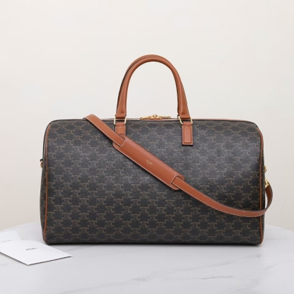 セリーヌ「Celine」Triomphe Canvas ラージトラベルバッグ