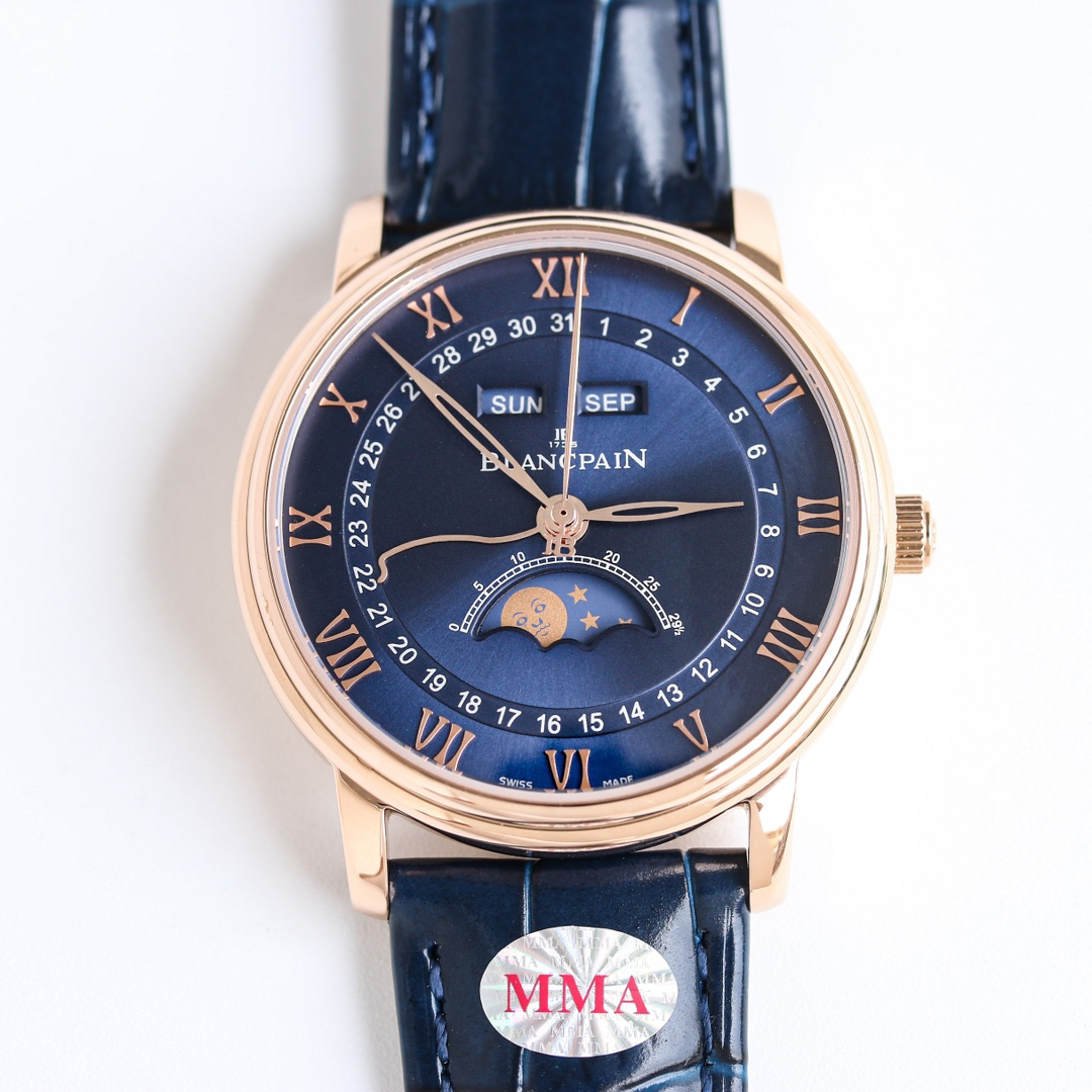 ブランパン「Blancpain」ヴィルレ クラシック 6654 月相表示 腕時計42MM