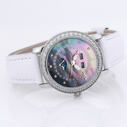 ブランパン「Blancpain」 ヴィルレ レディース ムーンフェイズ＆コンプリートカレンダー自動巻き腕時計35mm