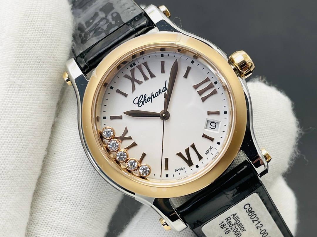 ショパール「Chopard」ハッピーダイヤモンド ハートレディース クォーツウォッチ36mm