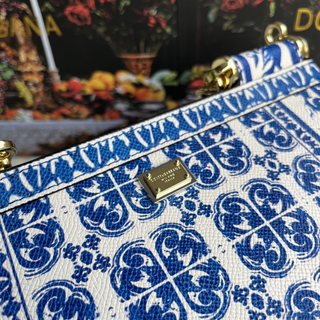 ドルチェ・アンド・ガッバーナ「D&G」 レザープリント ミラー付き ショルダーバッグ