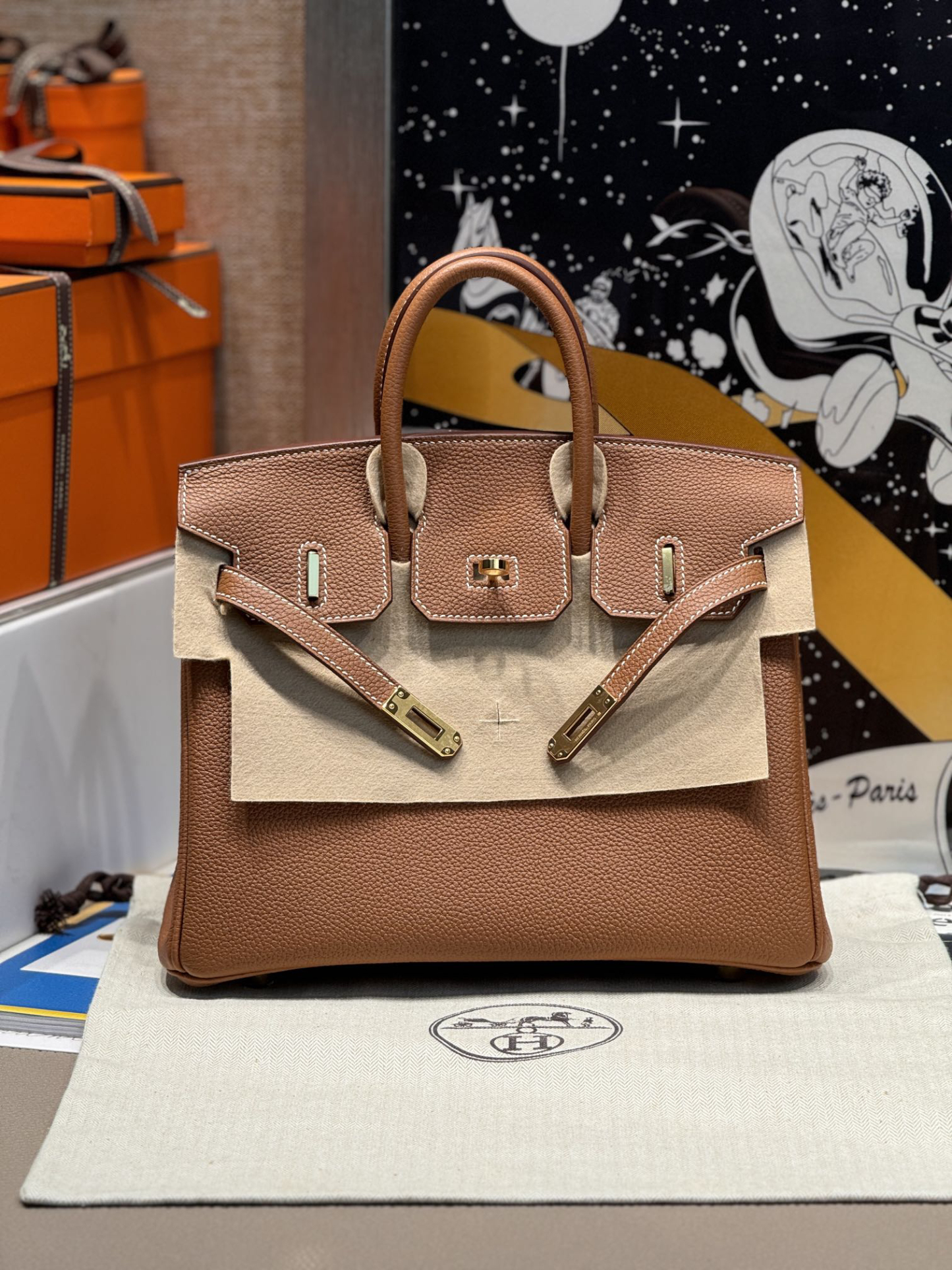 エルメス「Hermès」クーピドンゴールドブラウン スウィフトレザー ゴールドハードウェア バッグ