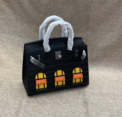 エルメス「Hermès」ミッドナイト ノワール スウィフトレザー バッグ