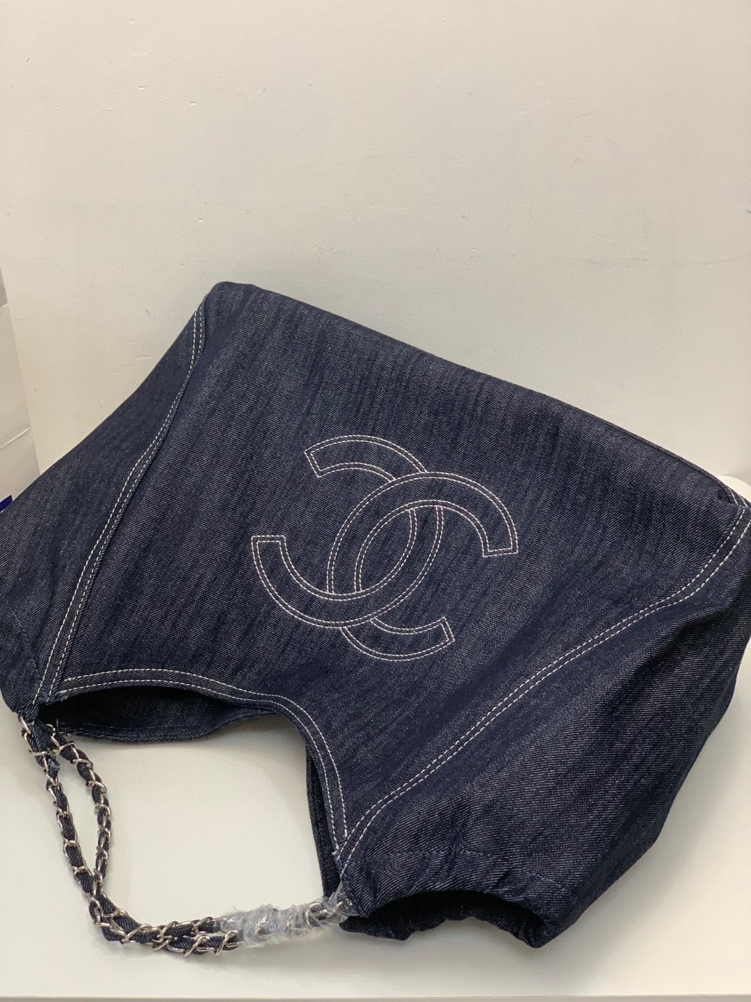 シャネル「Chanel」ヴィンテージ デニム チェーン トートバッグ