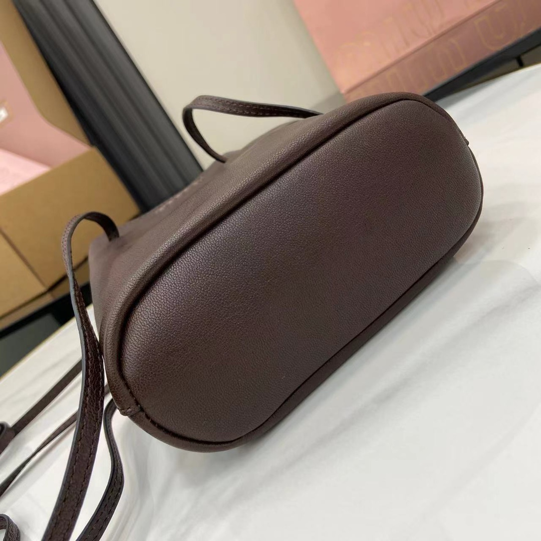 ミュウミュウ「Miu Miu」ミニ バケットバッグ ラムスキン マルチウェイ