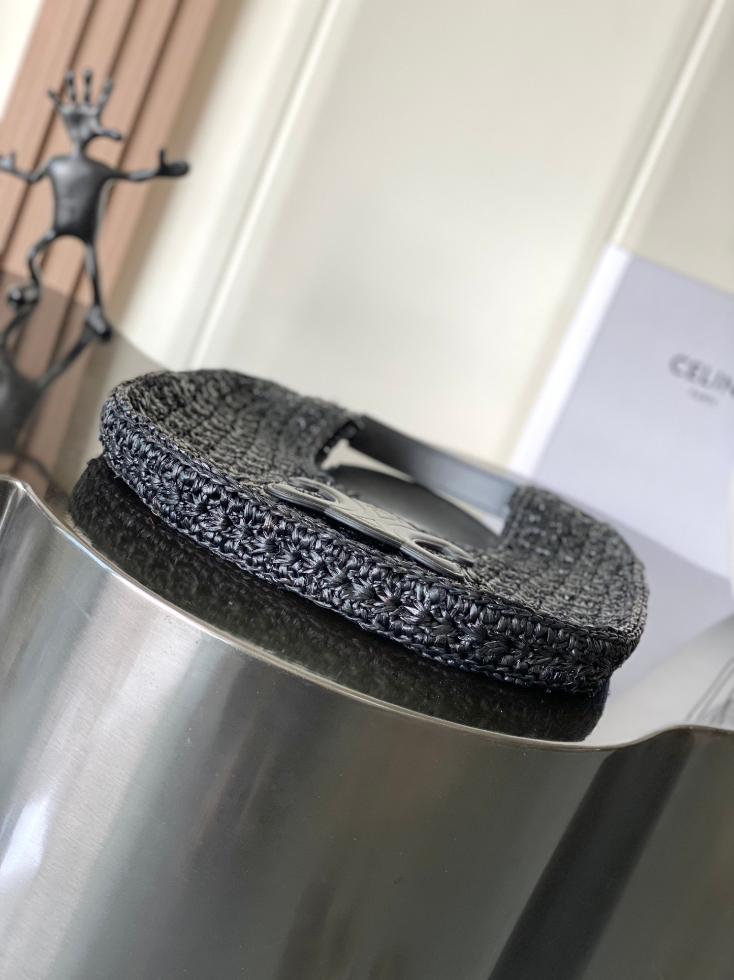 セリーヌ「Celine」CLASSIC PANIER ラフィア ショルダーバッグ