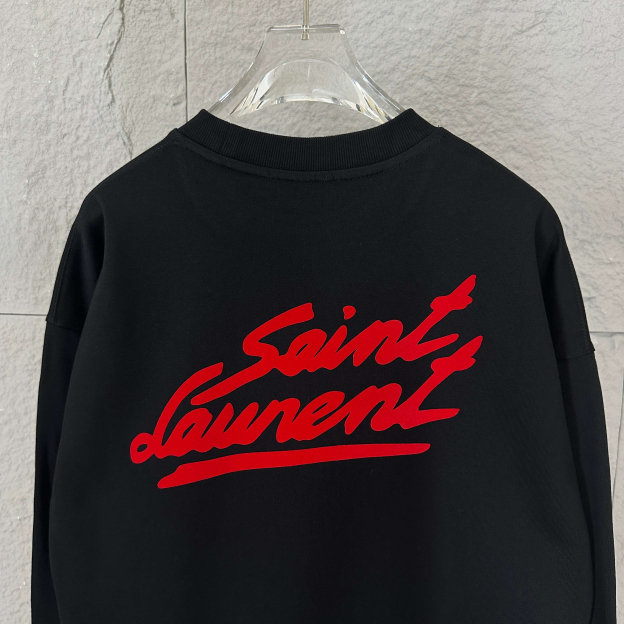 サンローラン「Saint Laurent」エンブロイダード＆バックプリント スウェットシャツ