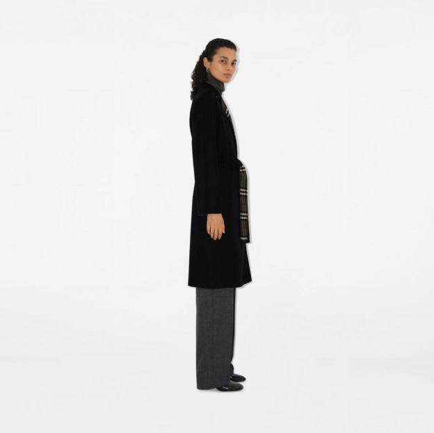 バーバリー「Burberry」リバーシブル ロング ウールコート）