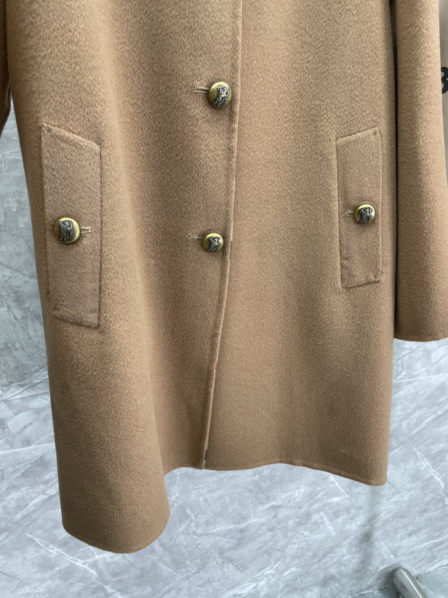 バーバリー「Burberry」 Long Wool Blend Trench Coat