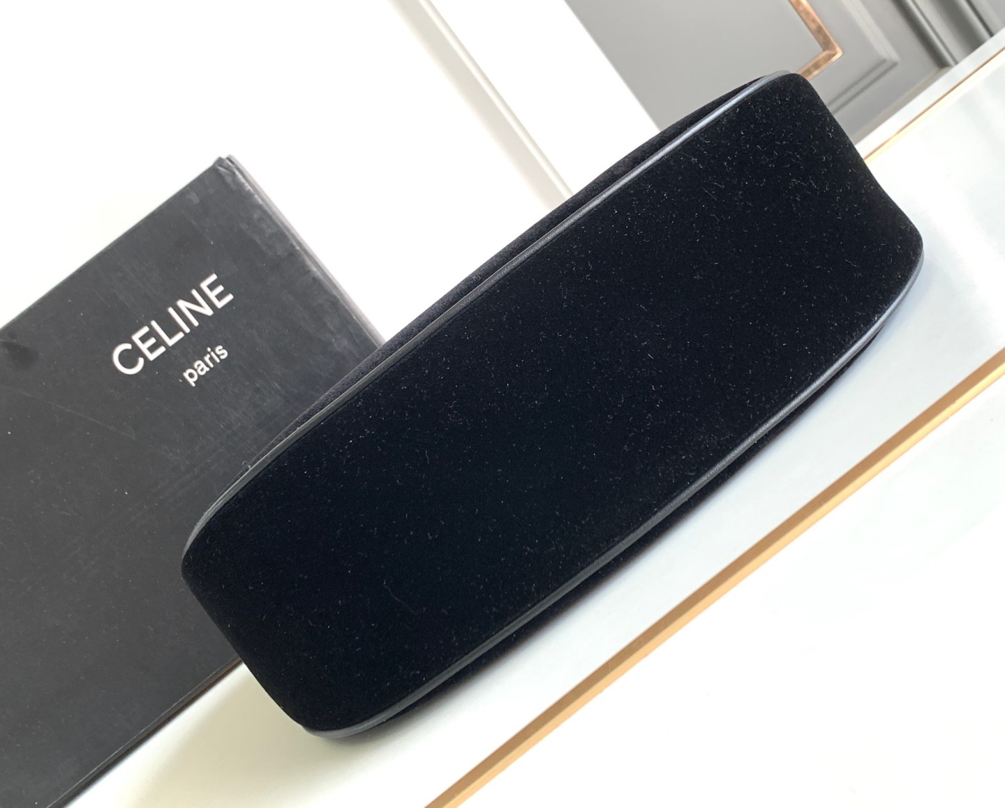 セリーヌ「Celine」 AVA TRIOMPHE スパングル ベルベット ショルダーバッグ