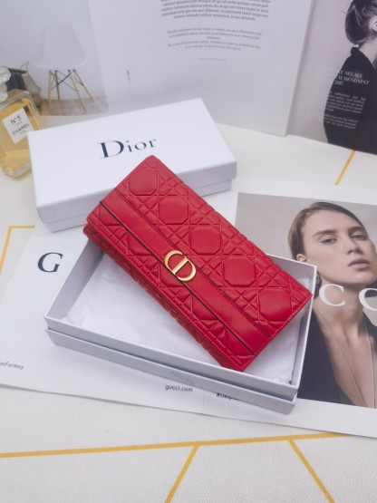 ディオール「Dior」Caro Orchid ロングウォレット