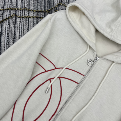 シャネル「Chanel」ダブルC エンブロイダリー パーカ & ハイウエスト ワイドパンツ セット