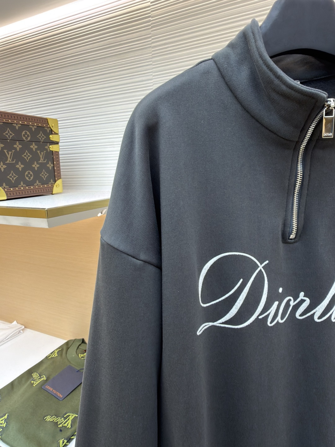 ディオール「Dior」ランニングプリント ハーフジップ スウェットシャツ